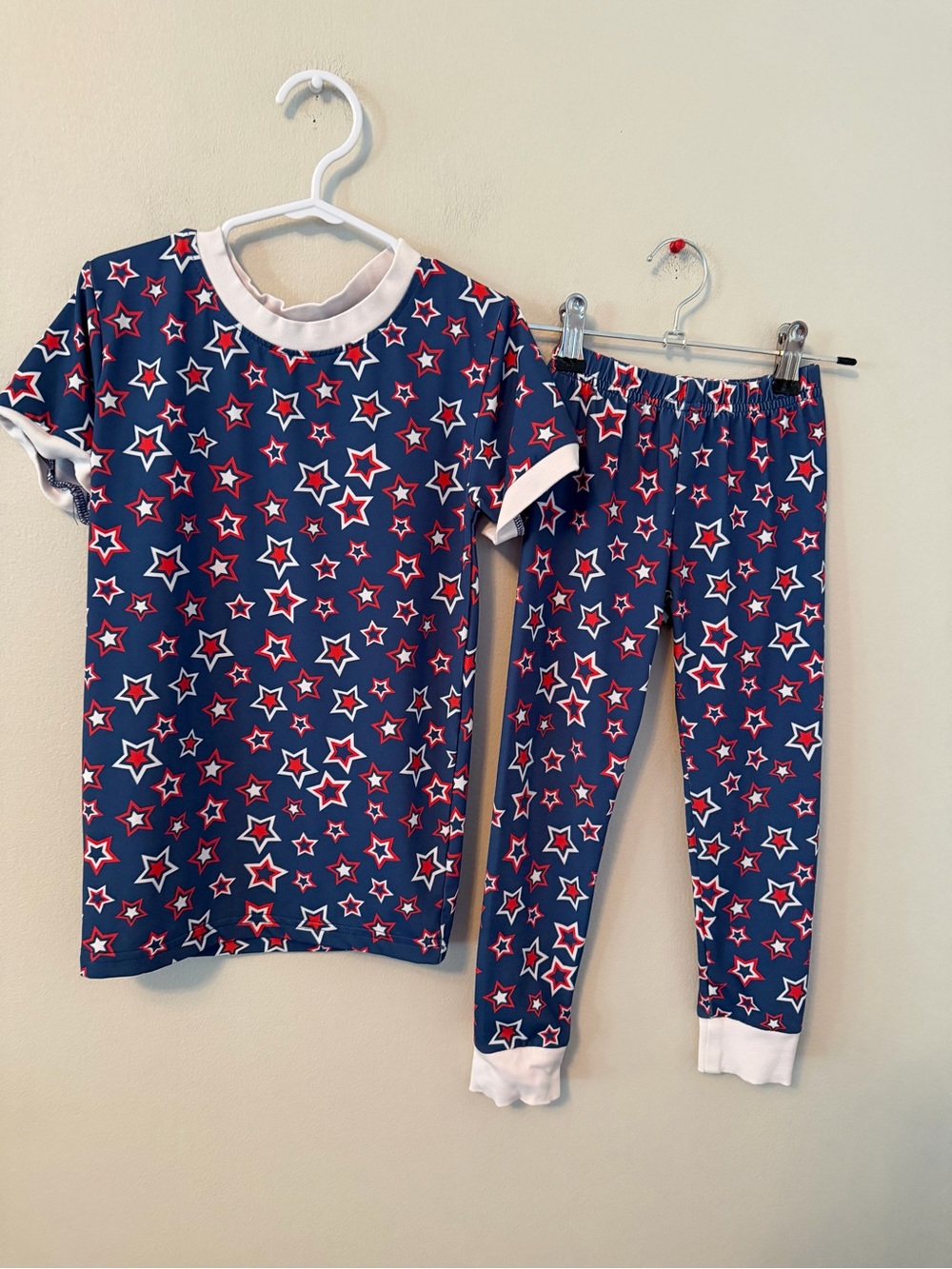 Cecil and Lou Navy Star Pajama Set with White Trim